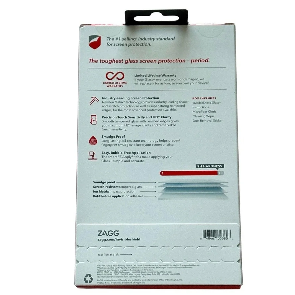 New ZAGG InvisibleShield Glass+ Screen Protector For iPhone 8 7 6s 6